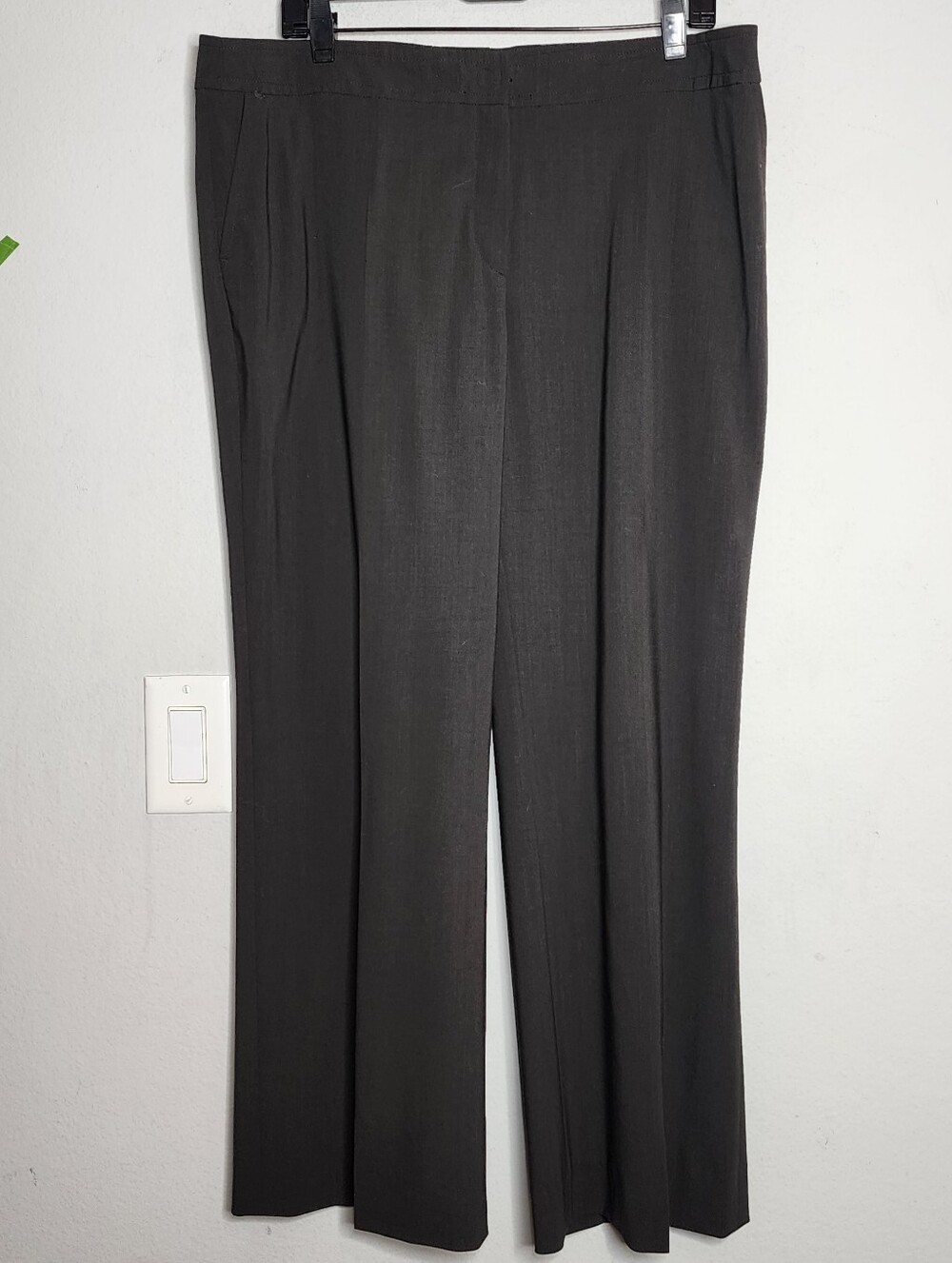 Akris Punto 100% Wool Slack‎ Dress Pants Women's Size 10 Grey Green Brown (Flaw)